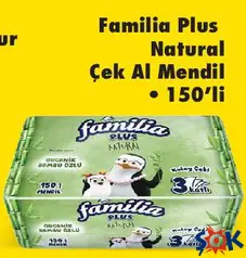 FAMİLİA PLUS NATURAL ÇEK AL MENDİL 150'Lİ
